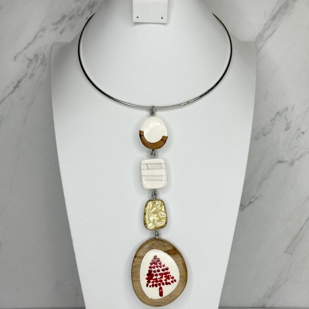 Chico's Choker Pendant Silver Tone Necklace ✨